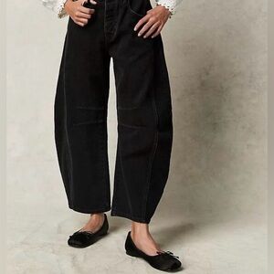 We The Free Black Barrel Jeans